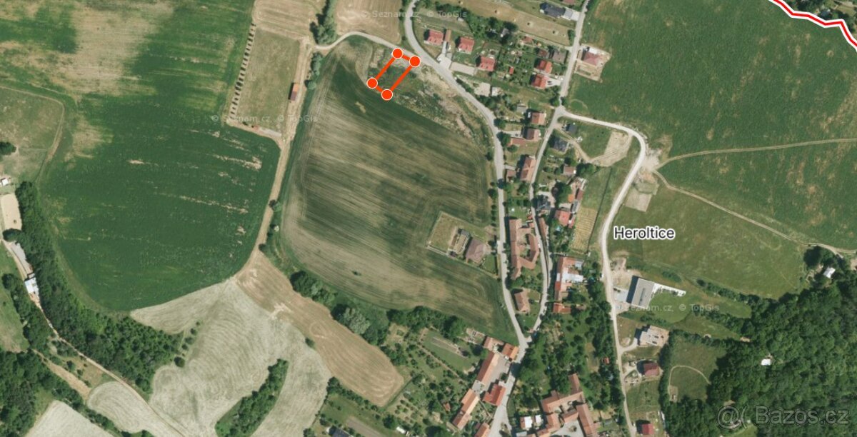 Heroltice u Tišnova - prodej  pozemku 747 m2