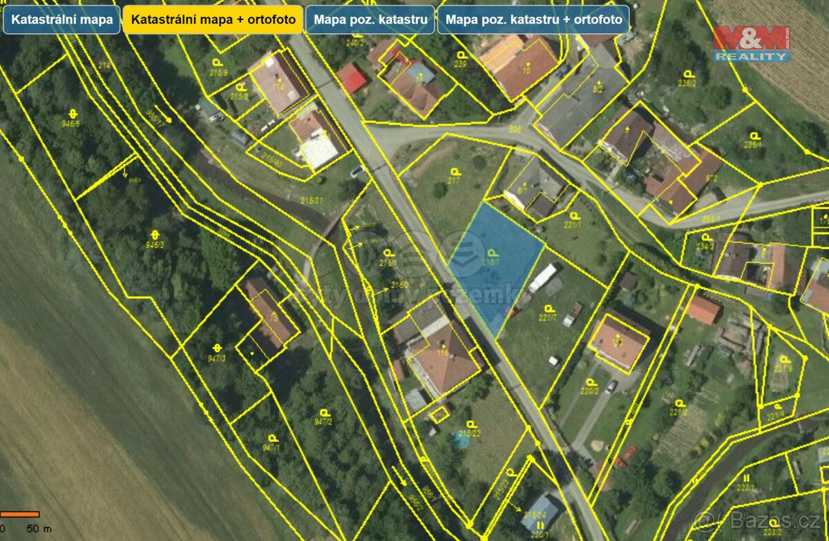 Prodej stavebního pozemku 539 m² v Prostředním Poříčí.