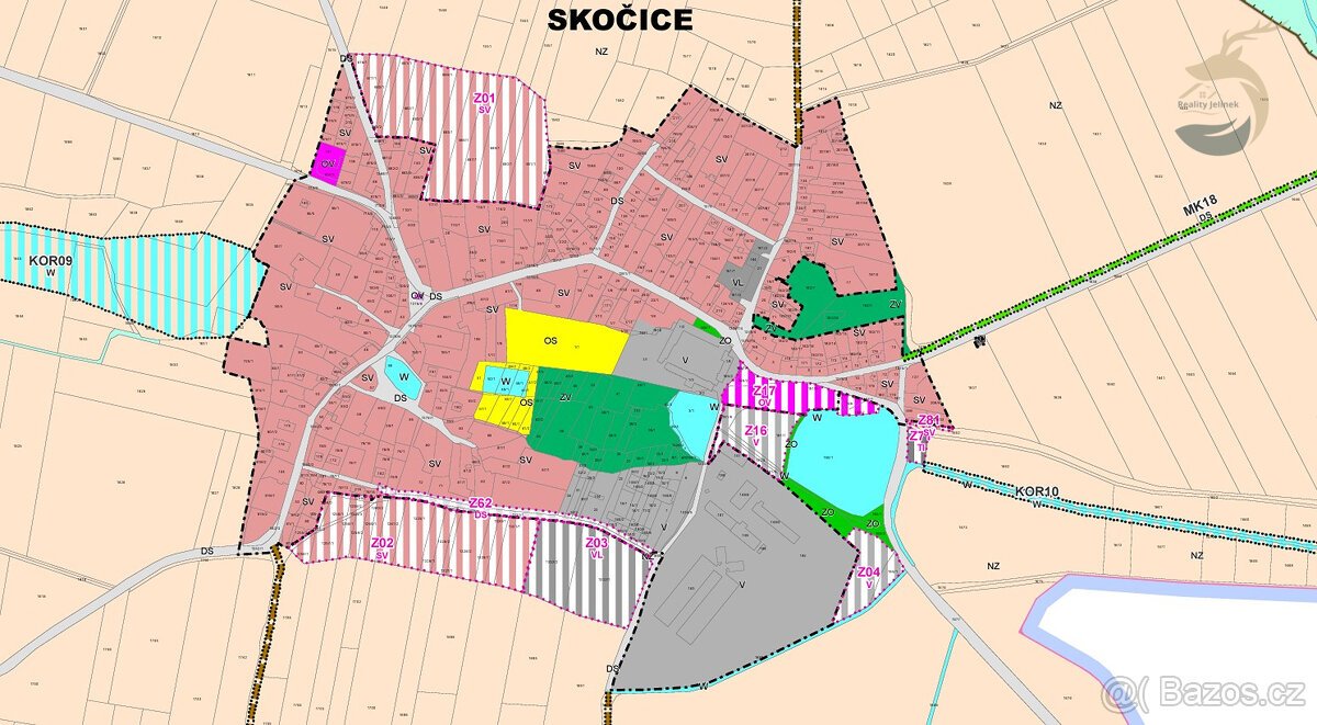 Investiční prodej pozemku ce Skočicích u Přeštic 1700 m² s v