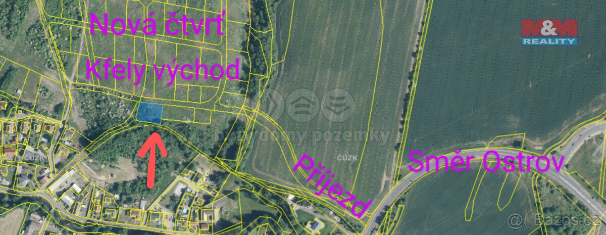 Prodej pozemku k bydlení, 1179 m², Ostrov