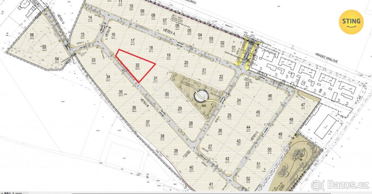 Prodej stavebního pozemku1056 m2, 132927