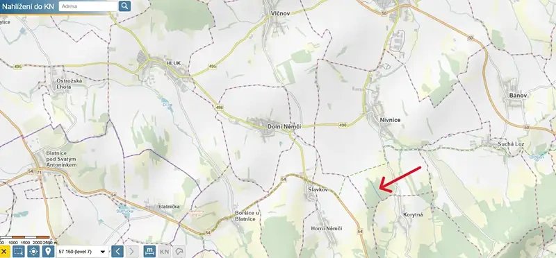 Prodej lesa 9436 m² Nivnice