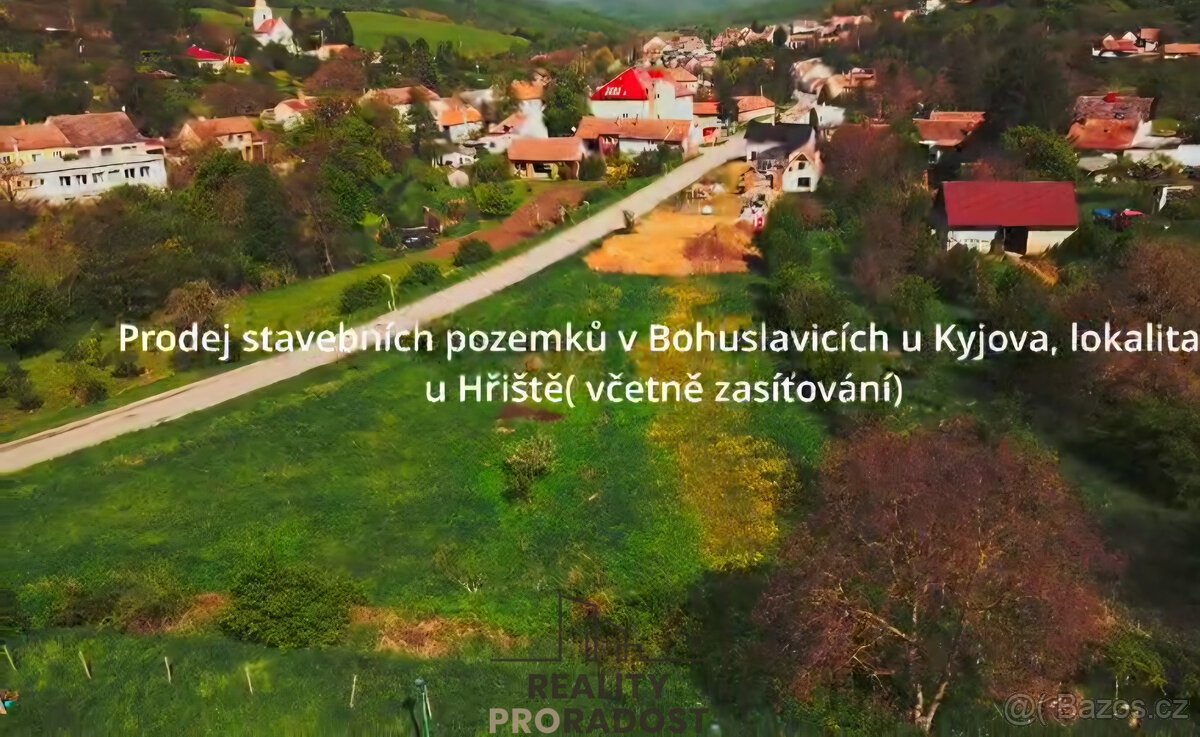 Prodej stavebního pozemku 791,5 m2 v Kyjově-Bohuslavicích, l