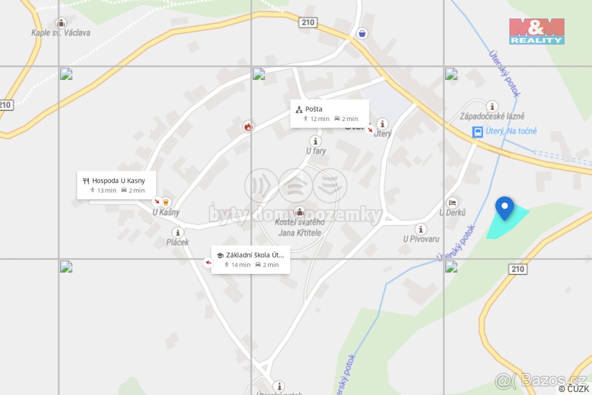 Prodej pozemku k bydlení, 987 m², Úterý