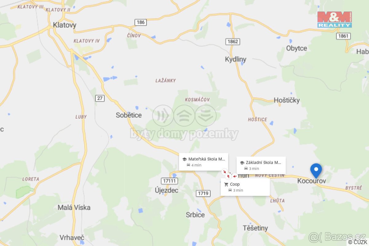Prodej pozemku k bydlení, 1752 m², Kocourov