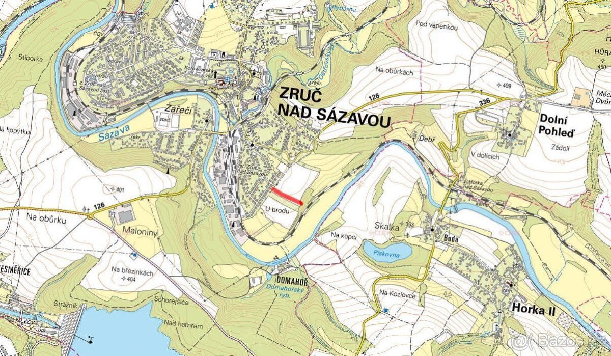 Pozemek, bydlení, prodej, Zruč nad Sázavou, Kutná Hora