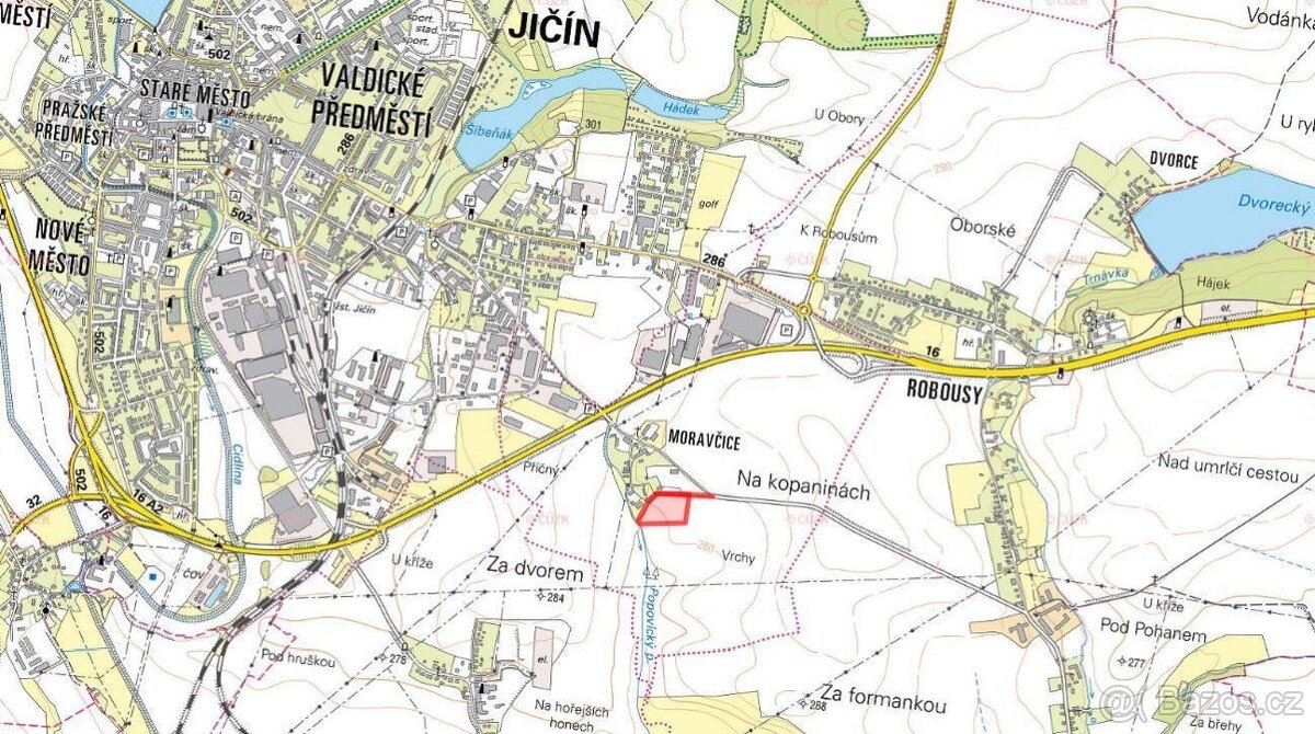 Pozemek, komerční, prodej, Moravčice, Jičín
