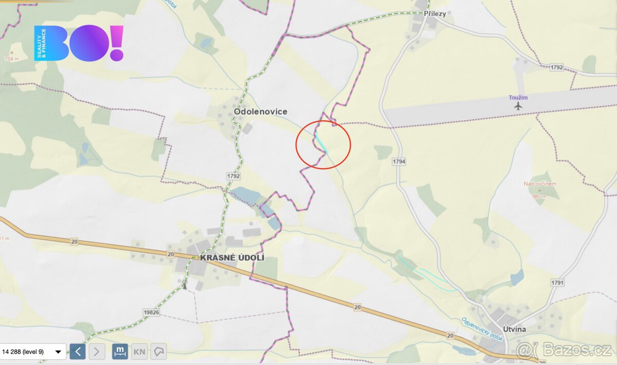 Prodej pole, 3801 m², Útvina