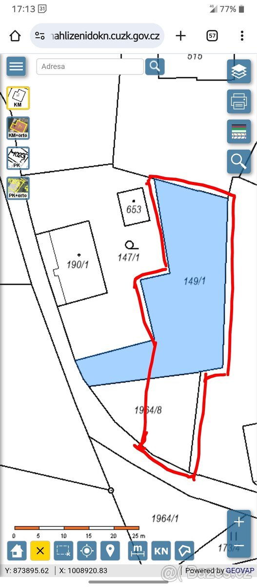 Stavební pozemek, zahrada, v Krajkové 700 m2