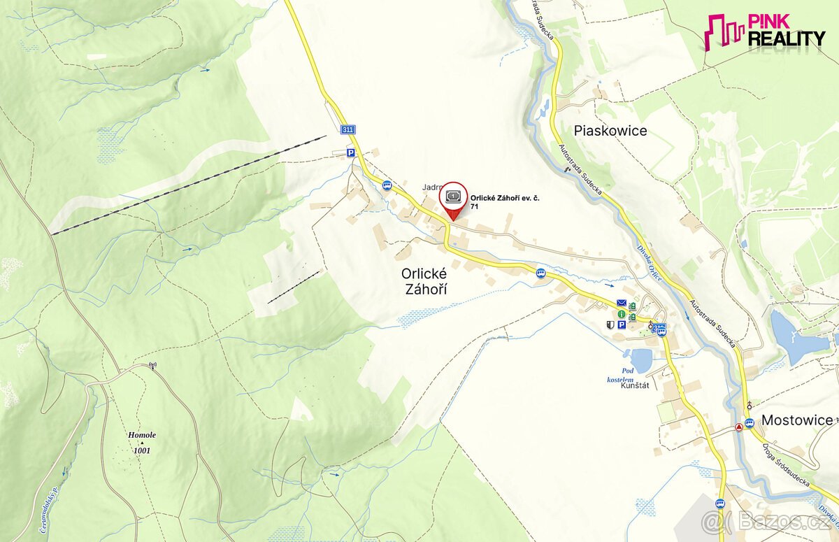 Pozemek učený k výstavbě Orlické Záhoří, část Jadrná