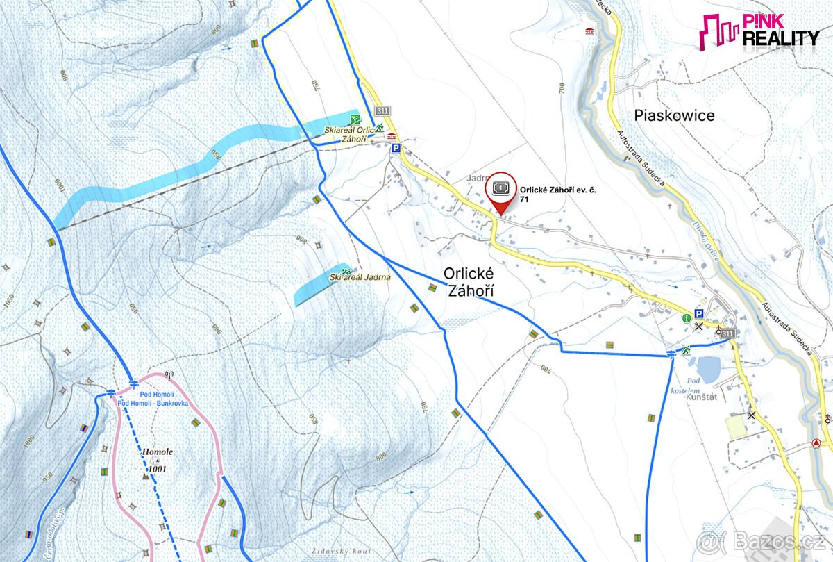 Pozemek učený k výstavbě Orlické Záhoří, část Jadrná