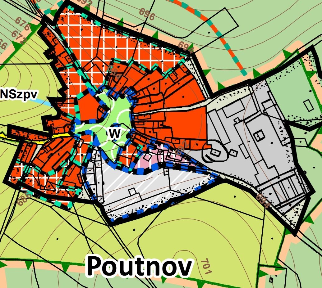Zastavěný pozemek 132 m², Poutnov