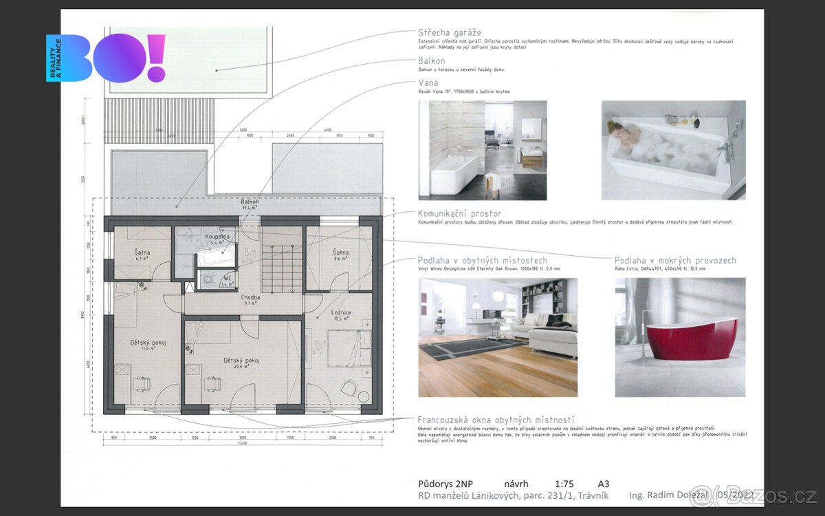 Prodej stavebního pozemku 1000 m², Trávník, Kroměříž