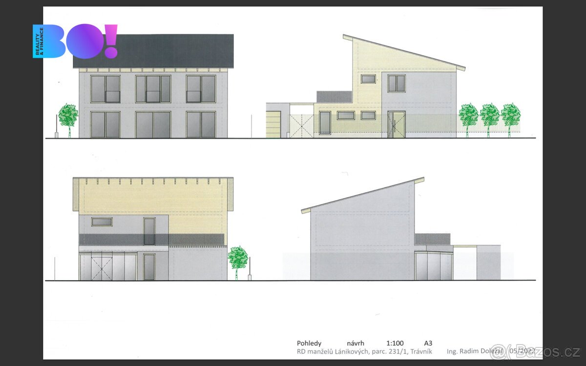 Prodej stavebního pozemku 1000 m², Trávník, Kroměříž