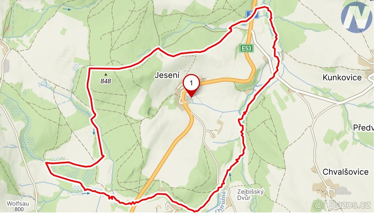 Stavební pozemek 2 432 m² na Šumavě – Jesení u Čachrova