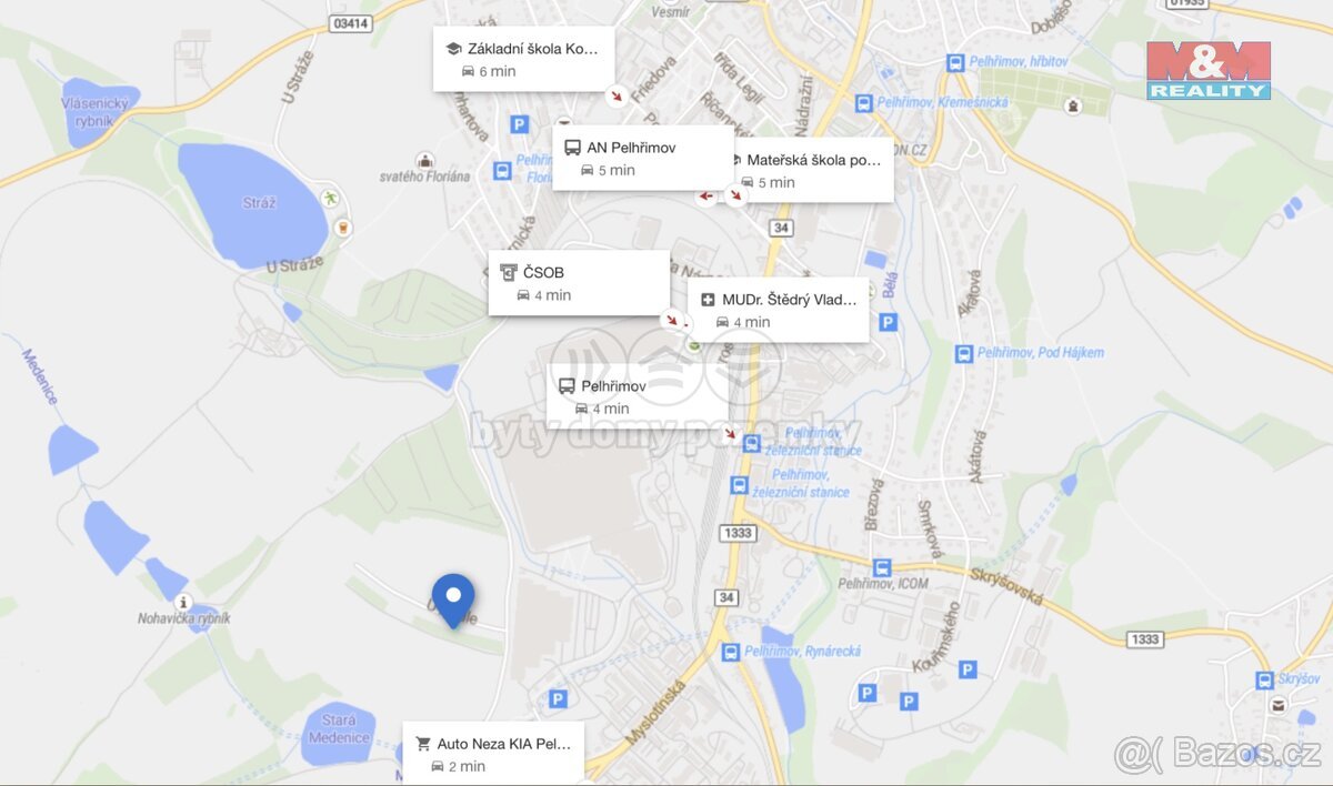 Prodej pozemku k bydlení, 514 m², Pelhřimov