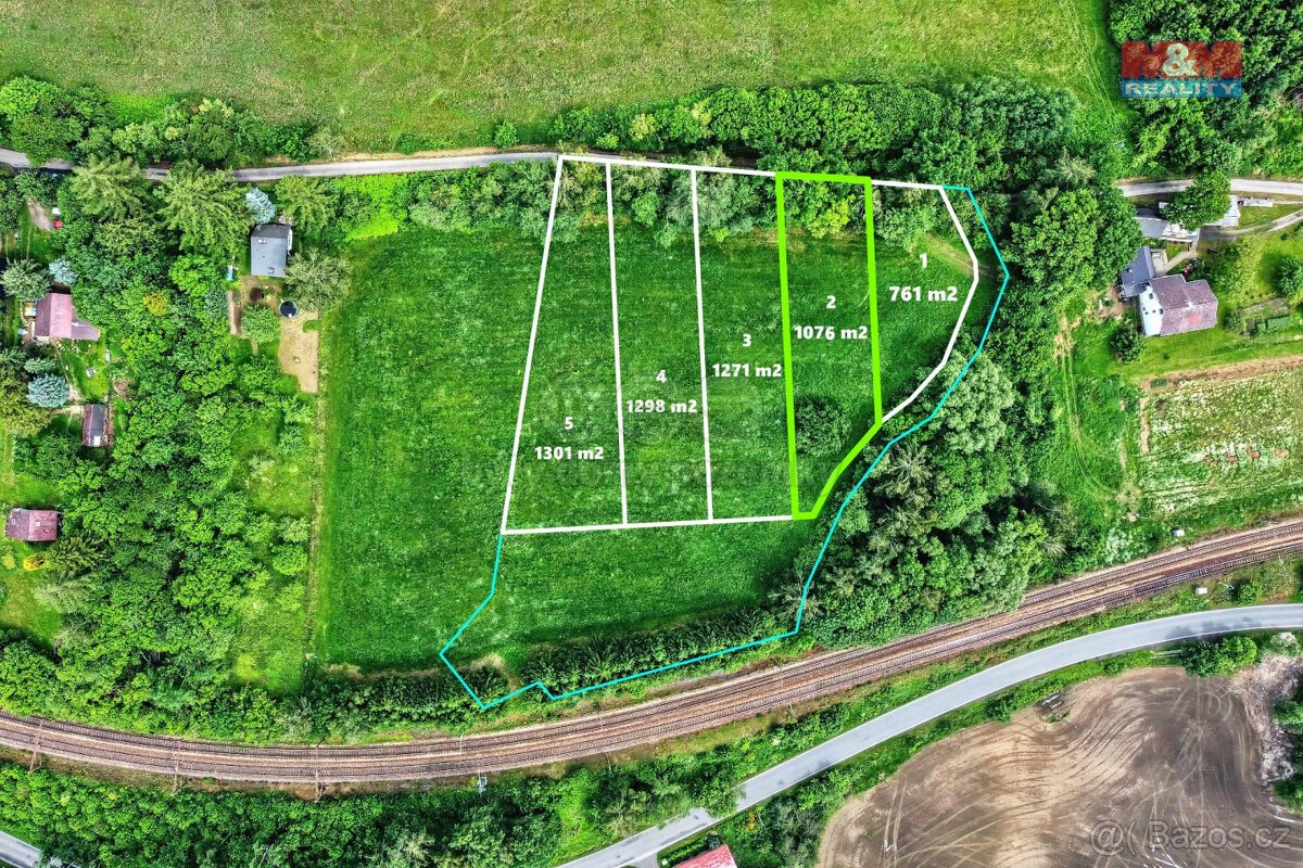 Prodej pozemku k bydlení 1076 m2, Služátky, Světlá n/Sázavou