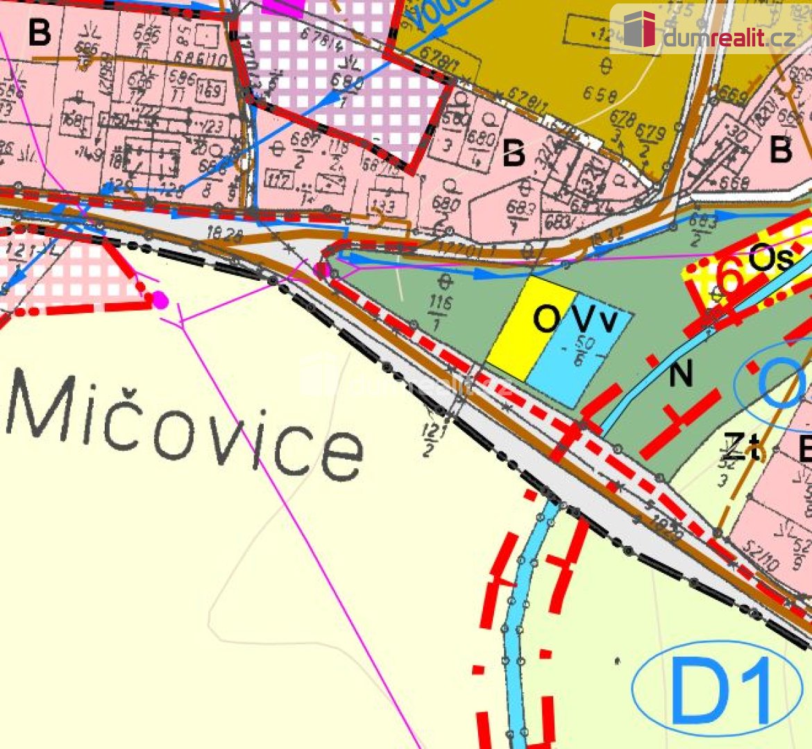 K prodeji, stavební pozemek o výměře 964 m2, Mičovice, okr. 