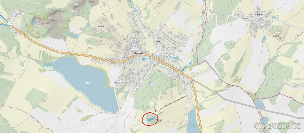 Prodám lesní pozemek v k.ú. Mrákotín u Telče, p.č. 1984