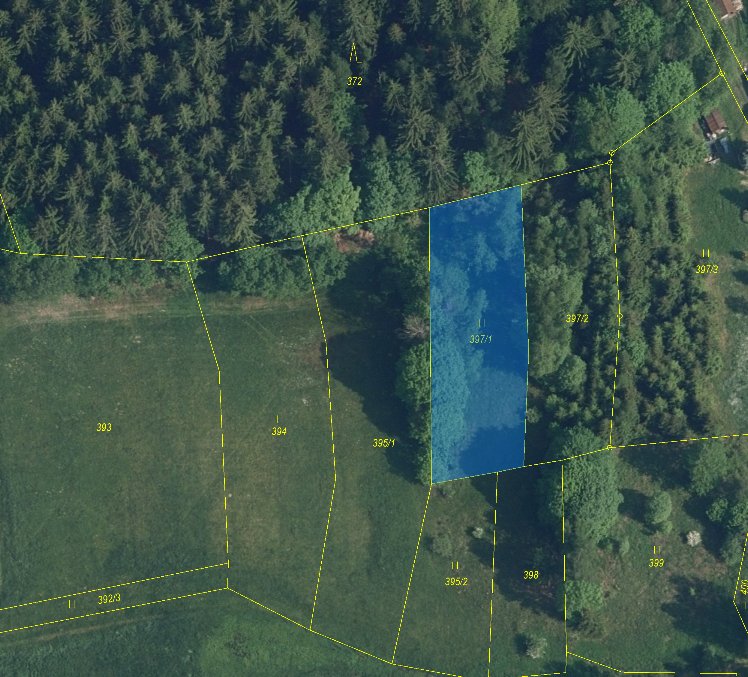 Prodám malý lesní pozemek a malou louku Vlastiboř, Bratříkov