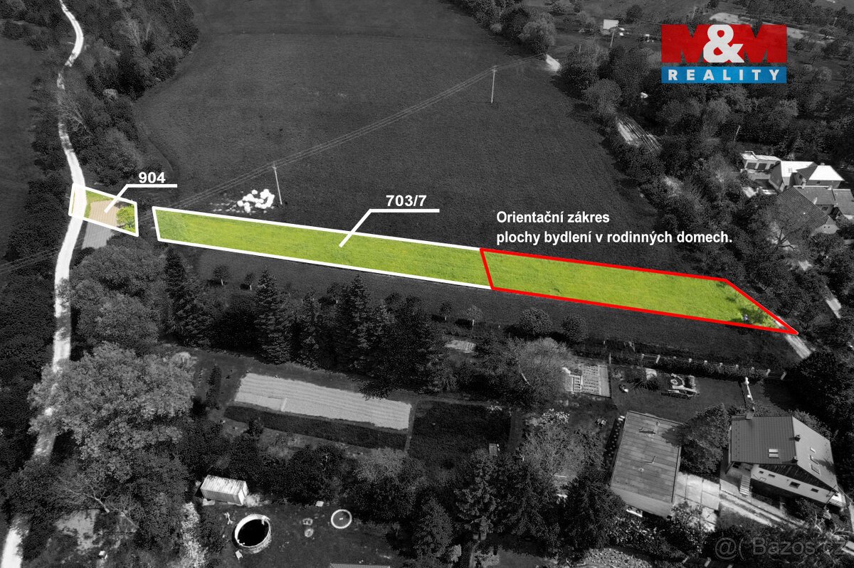 Prodej pozemku k bydlení, 2007 m², Pitín