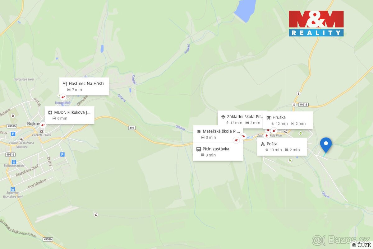 Prodej pozemku k bydlení, 2007 m², Pitín