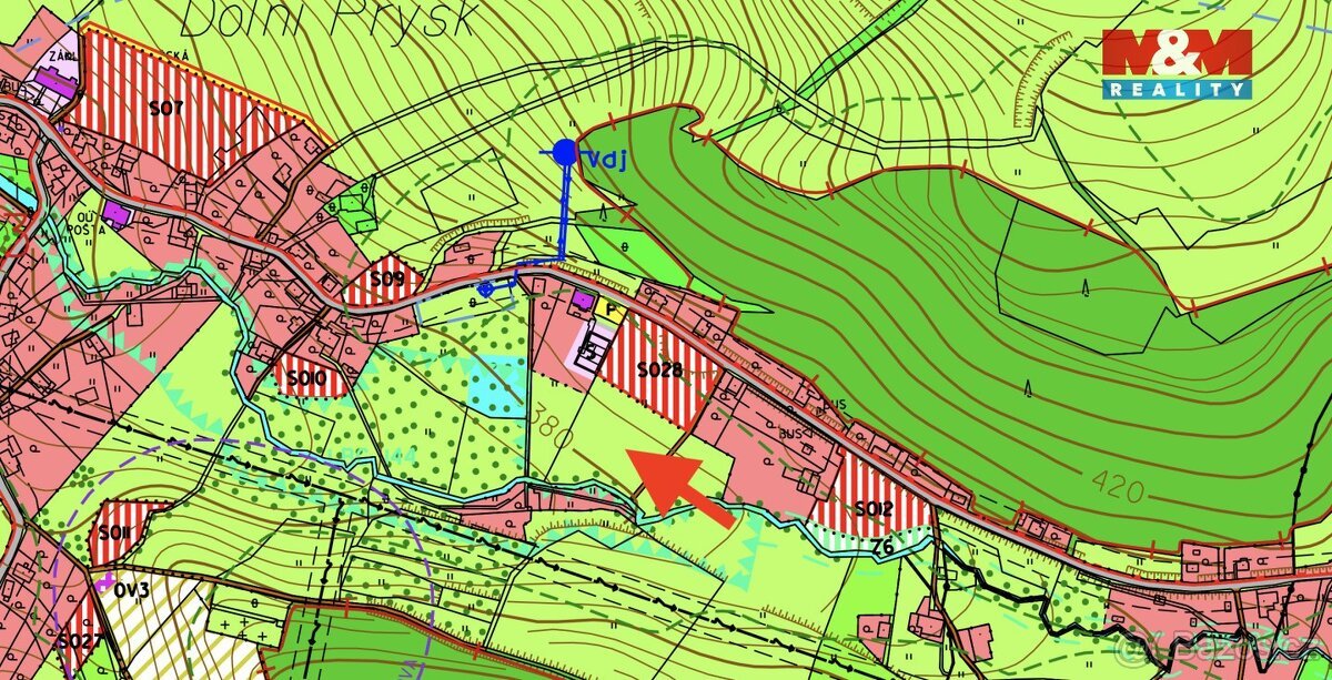 Prodej pozemku 4788 m², Prysk