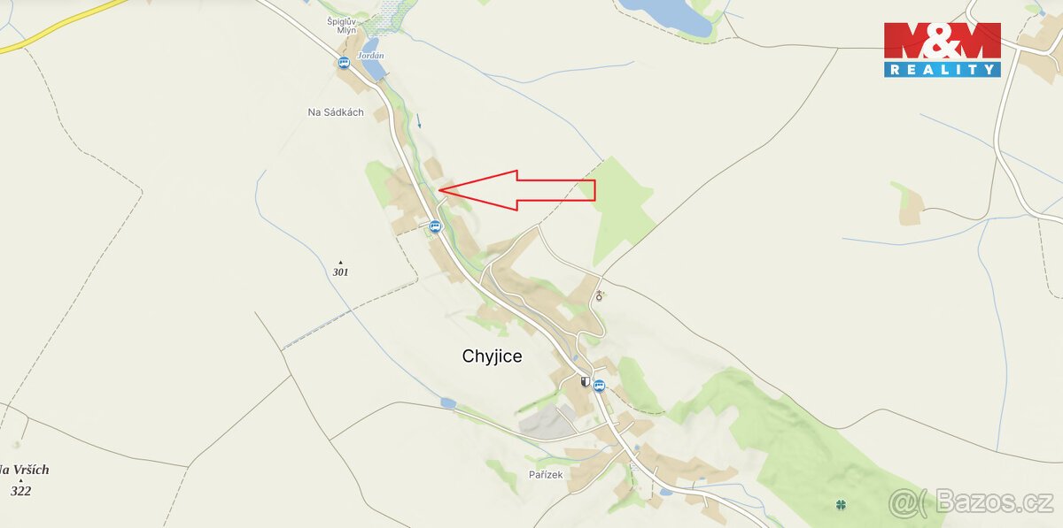 Prodej pozemku k bydlení, 877 m², Chyjice