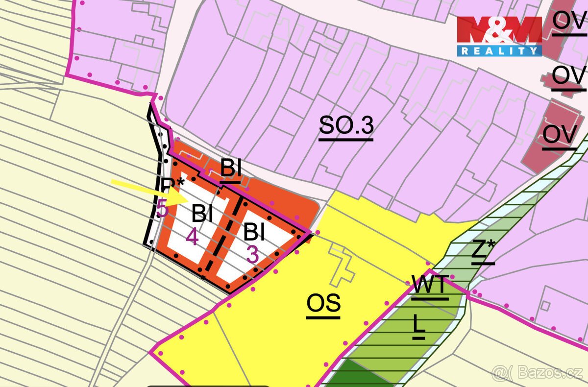 Prodej pozemku k bydlení, 734 m², Prasklice