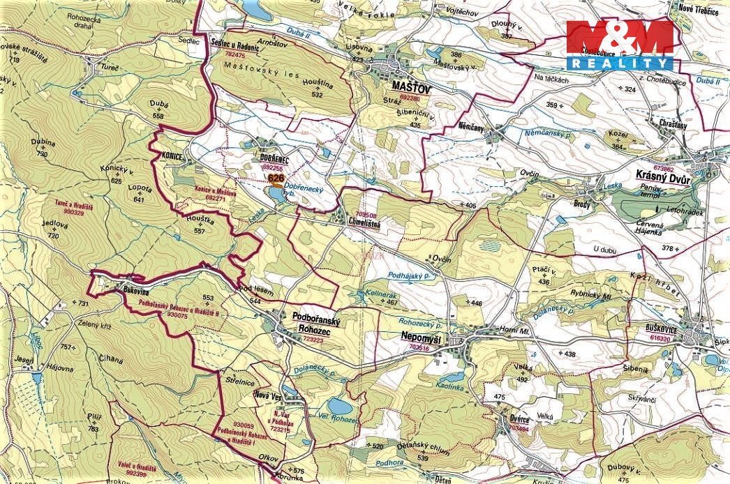 Prodej louky, 1371 m², Mašťov-Dobřenec