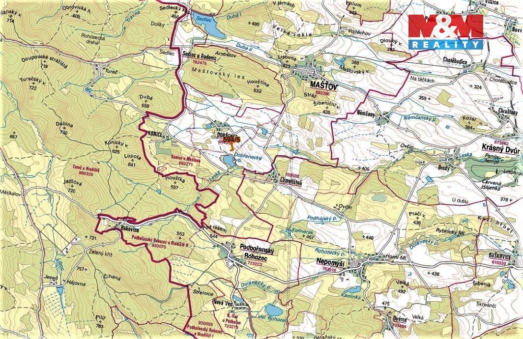 Prodej louky, 2645 m², Mašťov-Dobřenec