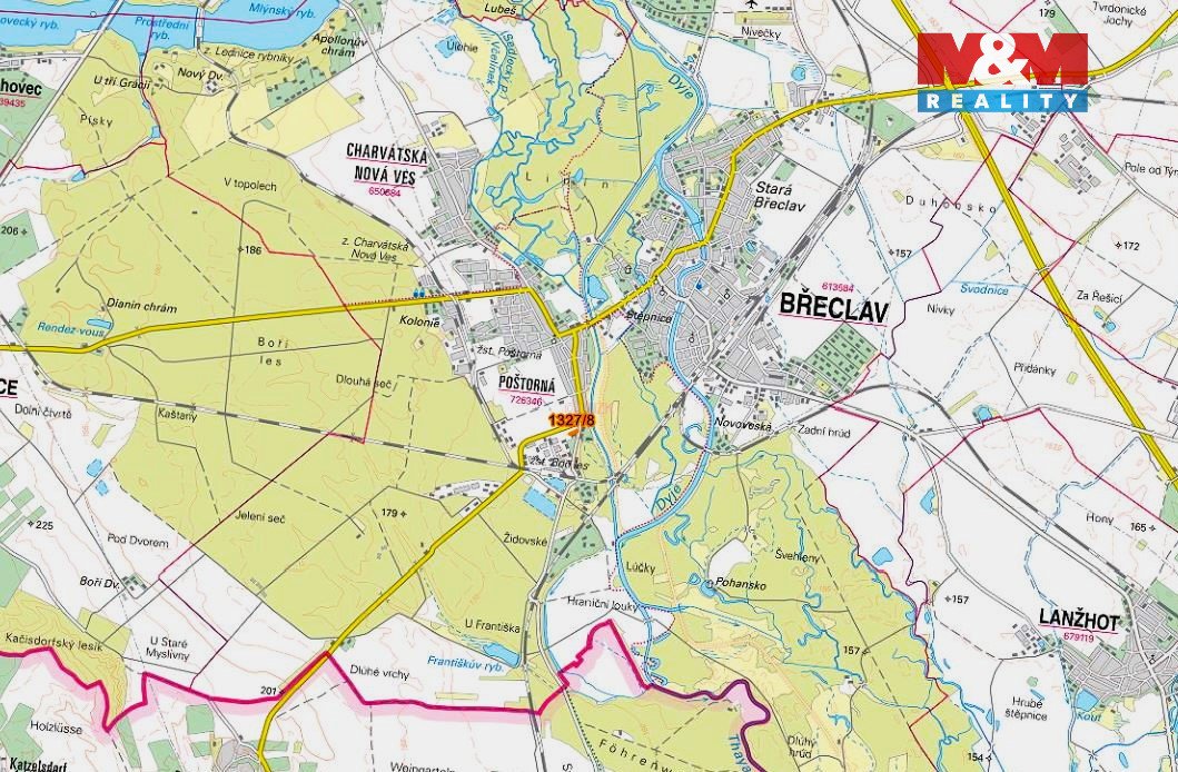 Prodej pole, 643 m², Břeclav-Poštorná