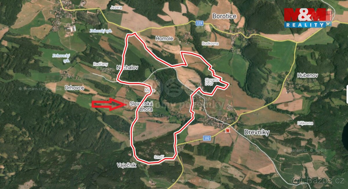 Prodej pozemku k bydlení, 787 m², Drevníky