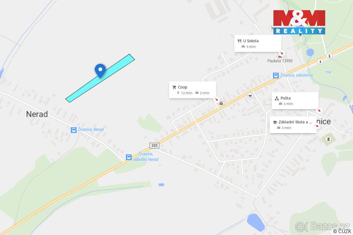 Prodej pozemku k bydlení, 8930 m², Nerad - Živanice