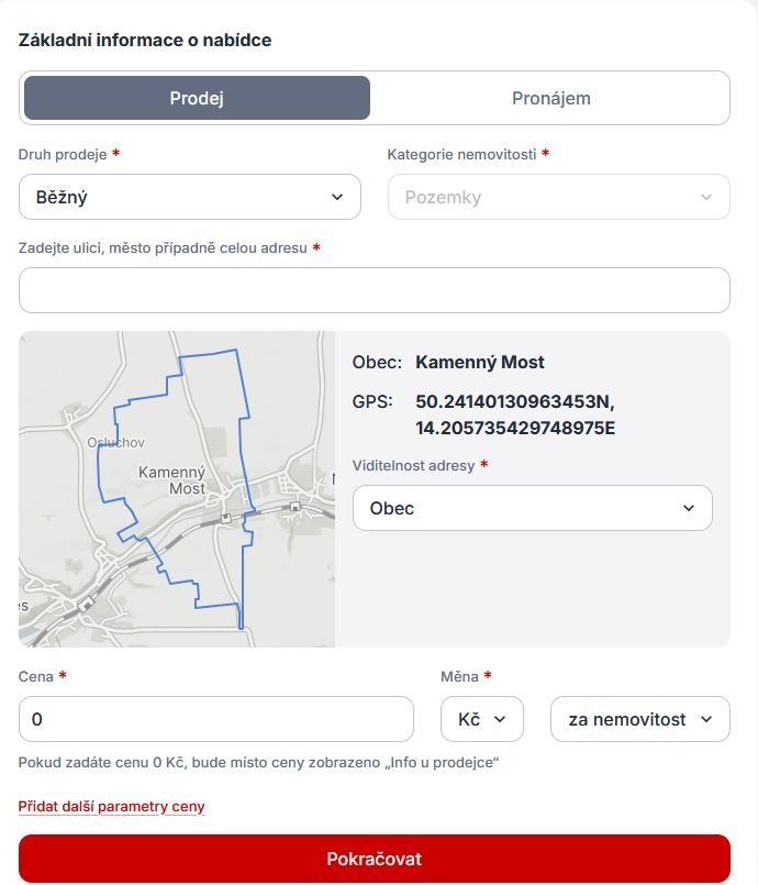 Prodej pozemků z majetkové podstaty