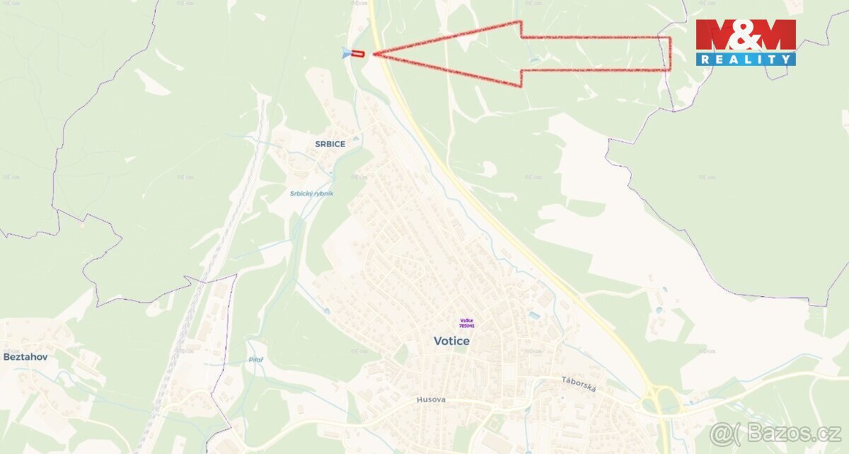 Prodej rekreačního pozemku, 1118 m², Votice