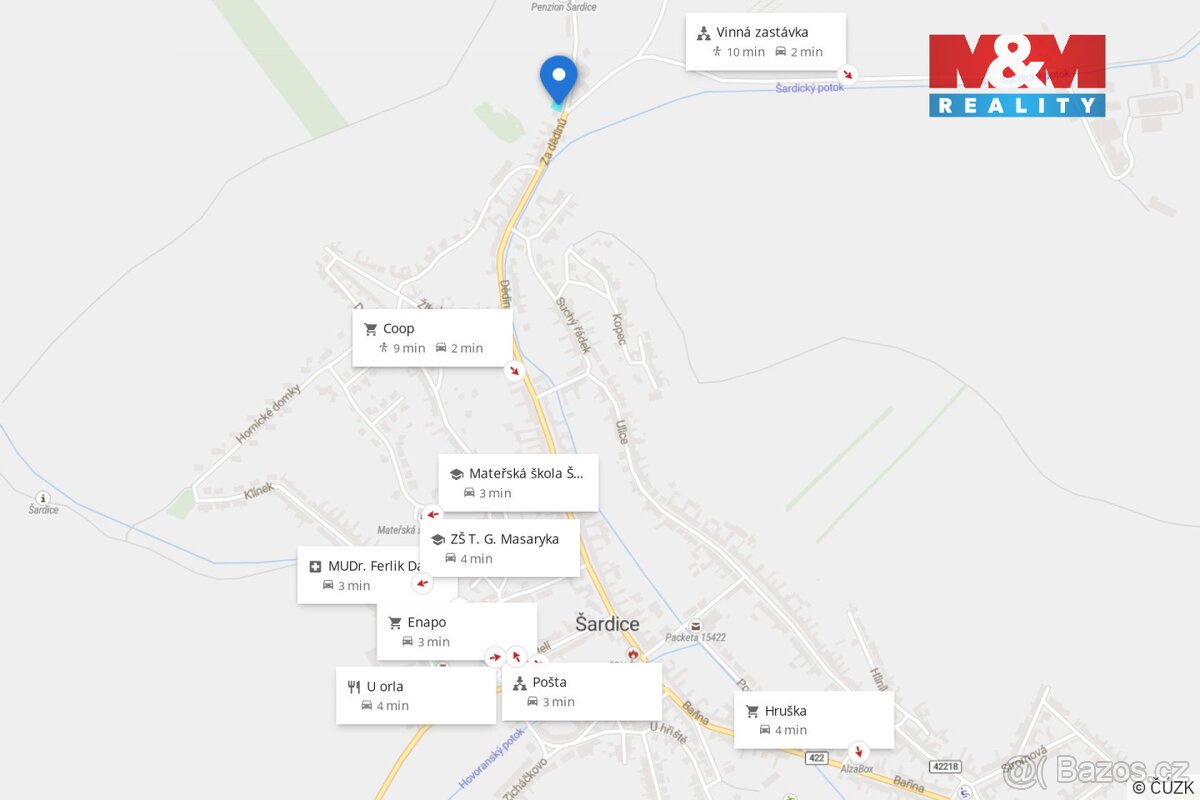 Prodej pozemku k bydlení, 399 m², Šardice