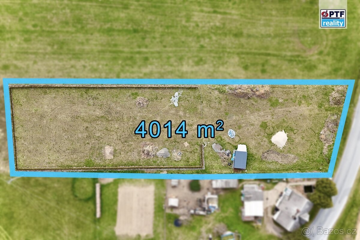 Prodej velkého stavebního pozemku (4014 m²), Horní Kozolupy