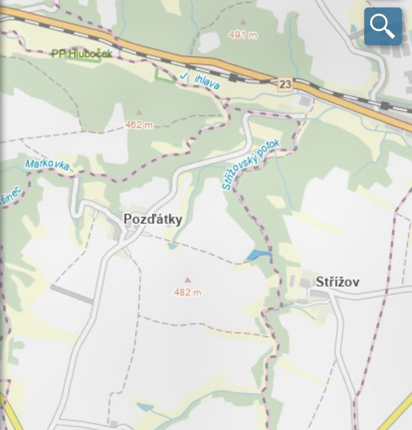 Lesní pozemek Pozďátky