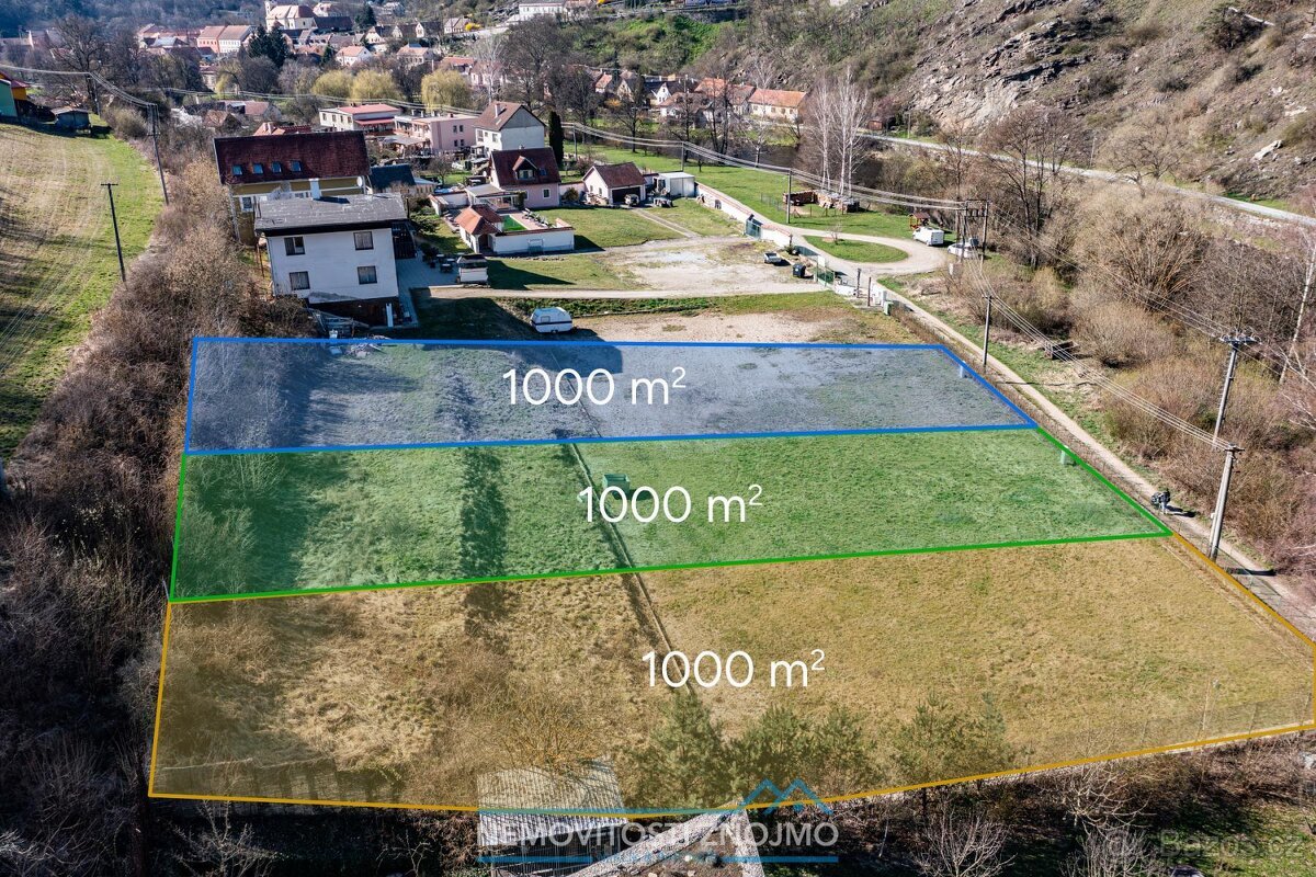 Prodej stavebního pozemku, 1000m2, v rekreační oblasti, Vran