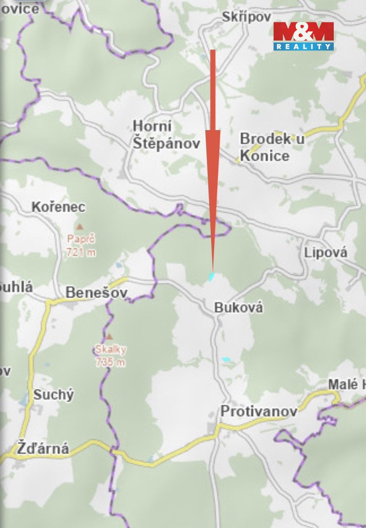 Prodej pole, 12826 m², Buková