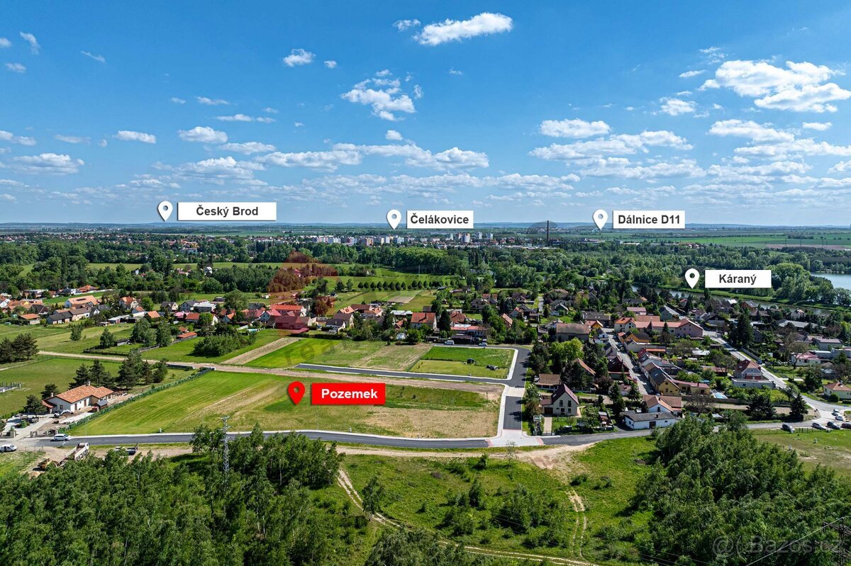 Stavební pozemek v obci Káraný, s výměrou 1901 m2