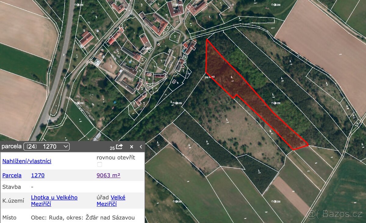 Prodej lesů v k.ú. Lhotka u Velkého Meziříčí