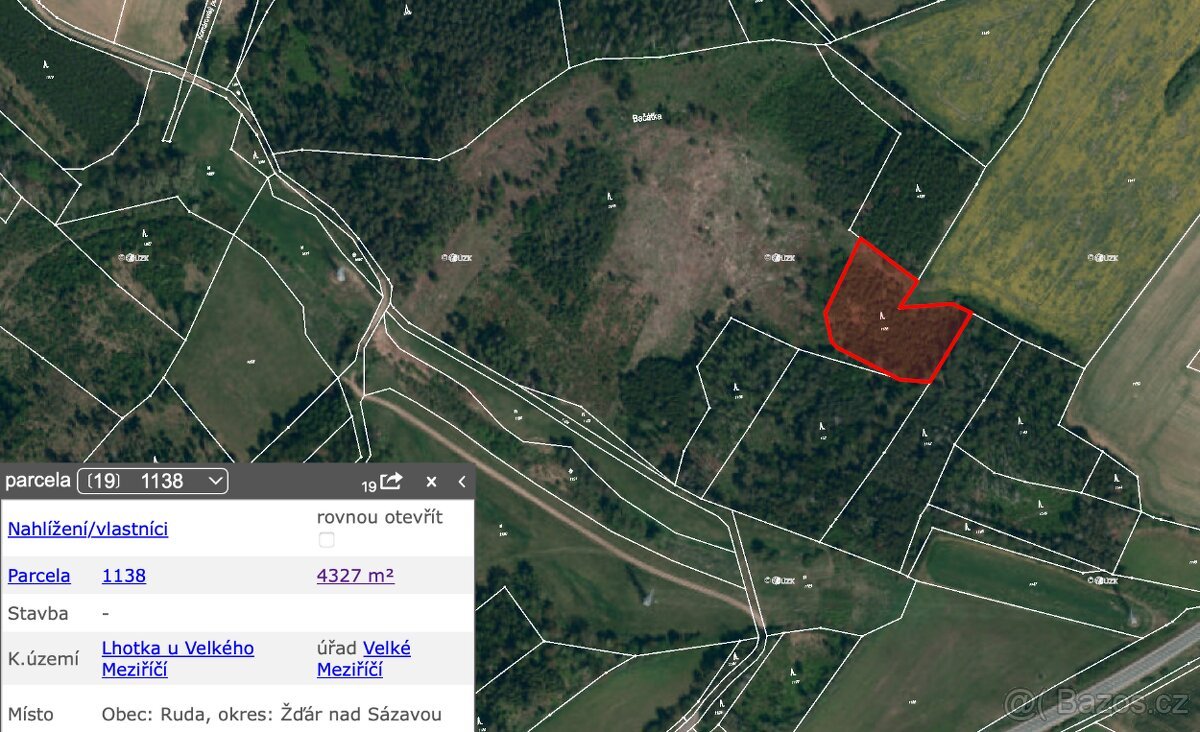 Prodej lesů v k.ú. Lhotka u Velkého Meziříčí