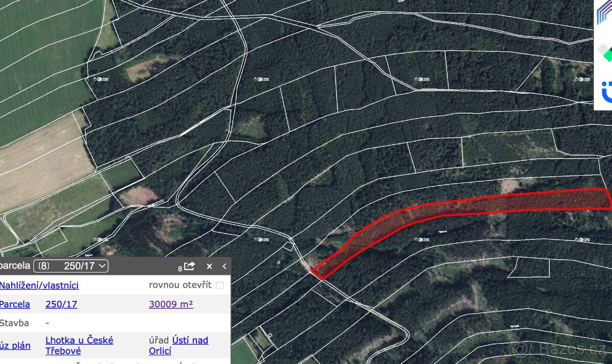 Prodej lesa k.ú. Lhotka u České Třebové