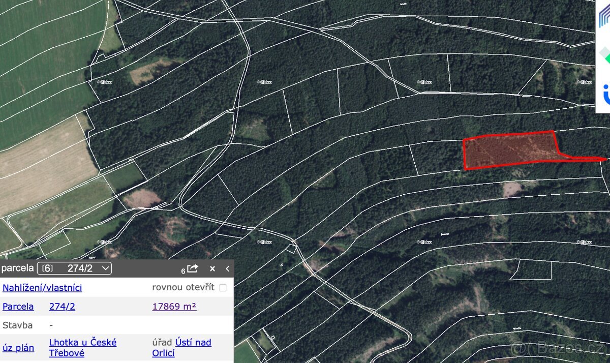 Prodej lesa k.ú. Lhotka u České Třebové