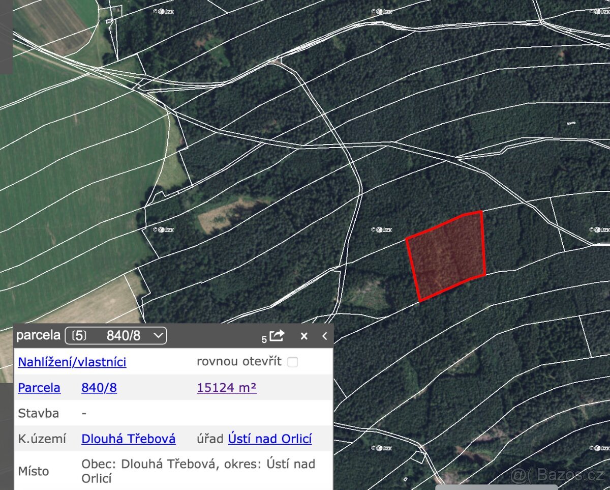 Prodej lesa k.ú. Dlouhá Třebová