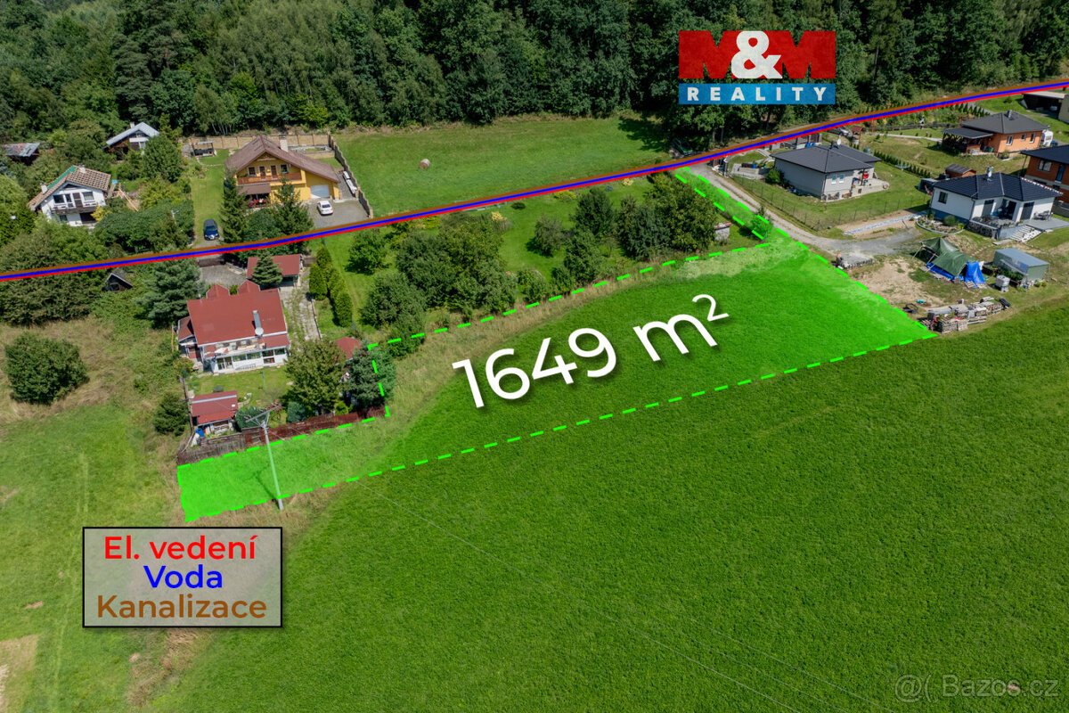 Prodej pozemku k bydlení, 1649 m², Valašské Meziříčí
