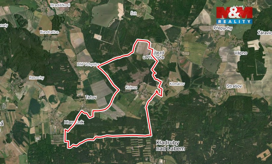 Prodej, louka, 3144 m2, Kladruby nad Labem