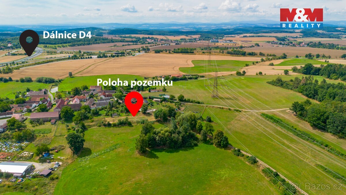 Prodej pozemku k bydlení, 1923 m², Třebkov u Předotic